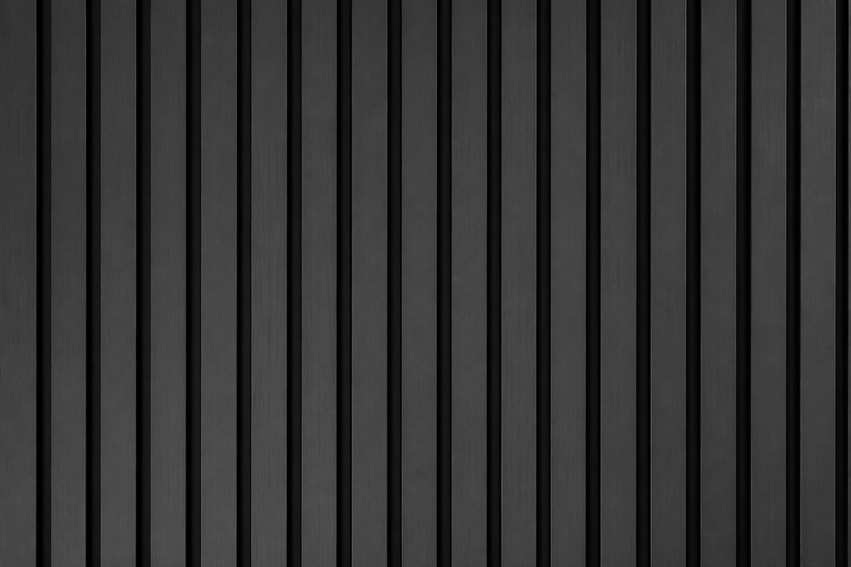 Veyrisse flexible slat wall panel — Matte Black finish