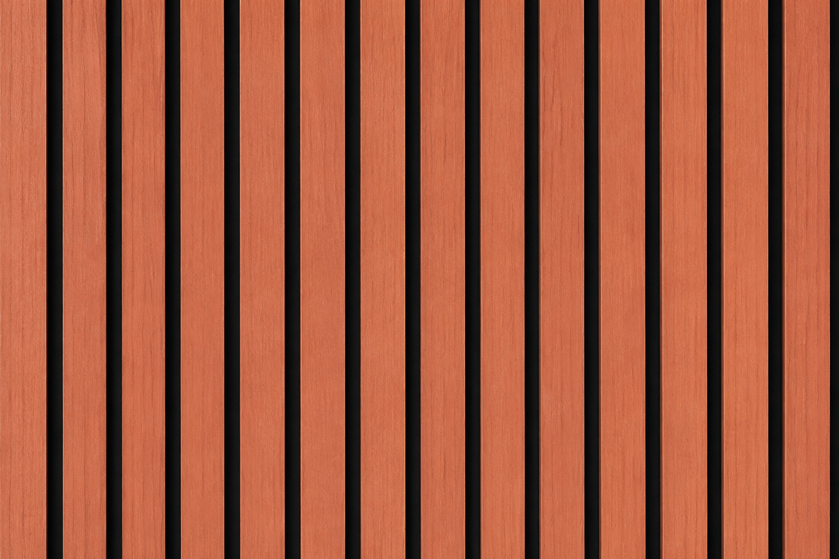 Veyrisse flexible slat wall panel — Cherry finish