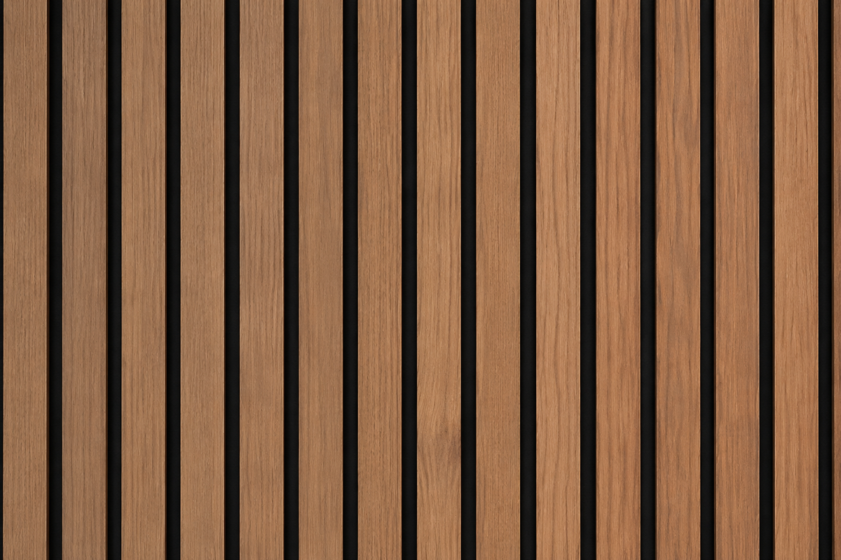 Veyrisse flexible slat wall panel — Dark Walnut finish