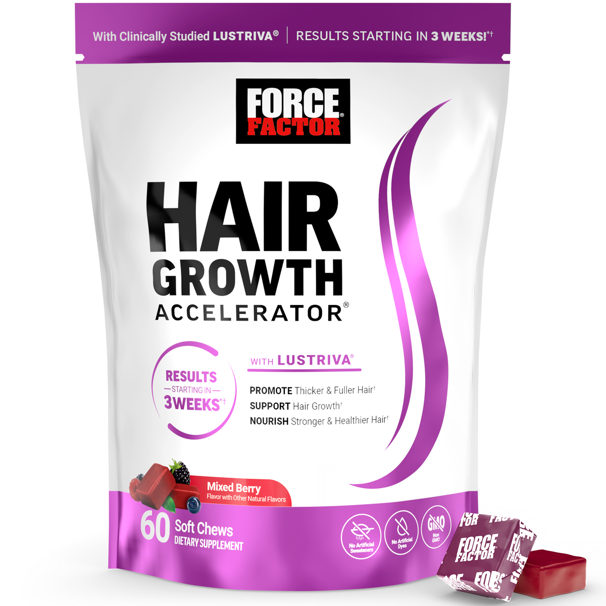 Force Factor Daily Hair Soft Chews — original packaging