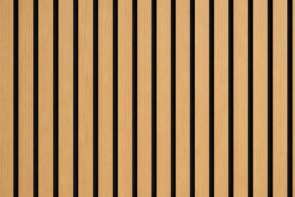 Veyrisse flexible slat wall panel — Teak finish